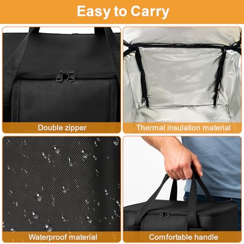 Image of Carrying Bag for Ninja Crispi Air Fryer FN101GY, 14.2x10.8x10.2 IN Oxford Cloth Heavy Duty Heat-resistant Waterproof Portable Outdoor Storage Carrier Case with Pockets Compatible with Deep Fryer