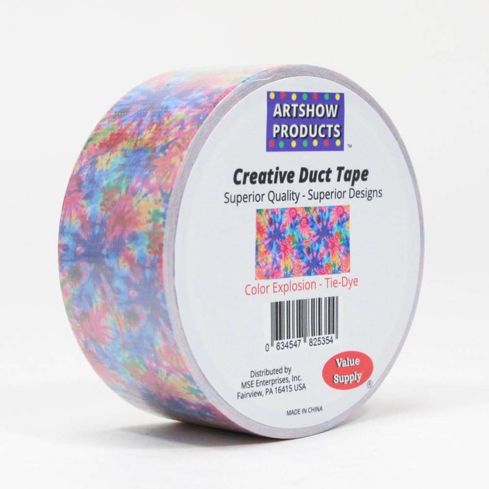 Value Supply Art Show Products Designer Duct Tape - 1 5/8 Inch x 10 Yards - Choose Your Pattern and Quantity (Color Explosion Tie Dye, 2)