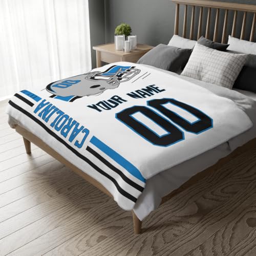 Image of Carolina Throw Blanket Custom Name and Number Personalized Gifts for Men and Women