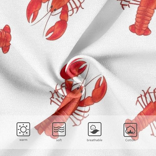 Cotton Toddler Girls Underwear Red Lobsters White Cute Panties Girl Pattern Briefs Kids Undies 2t3