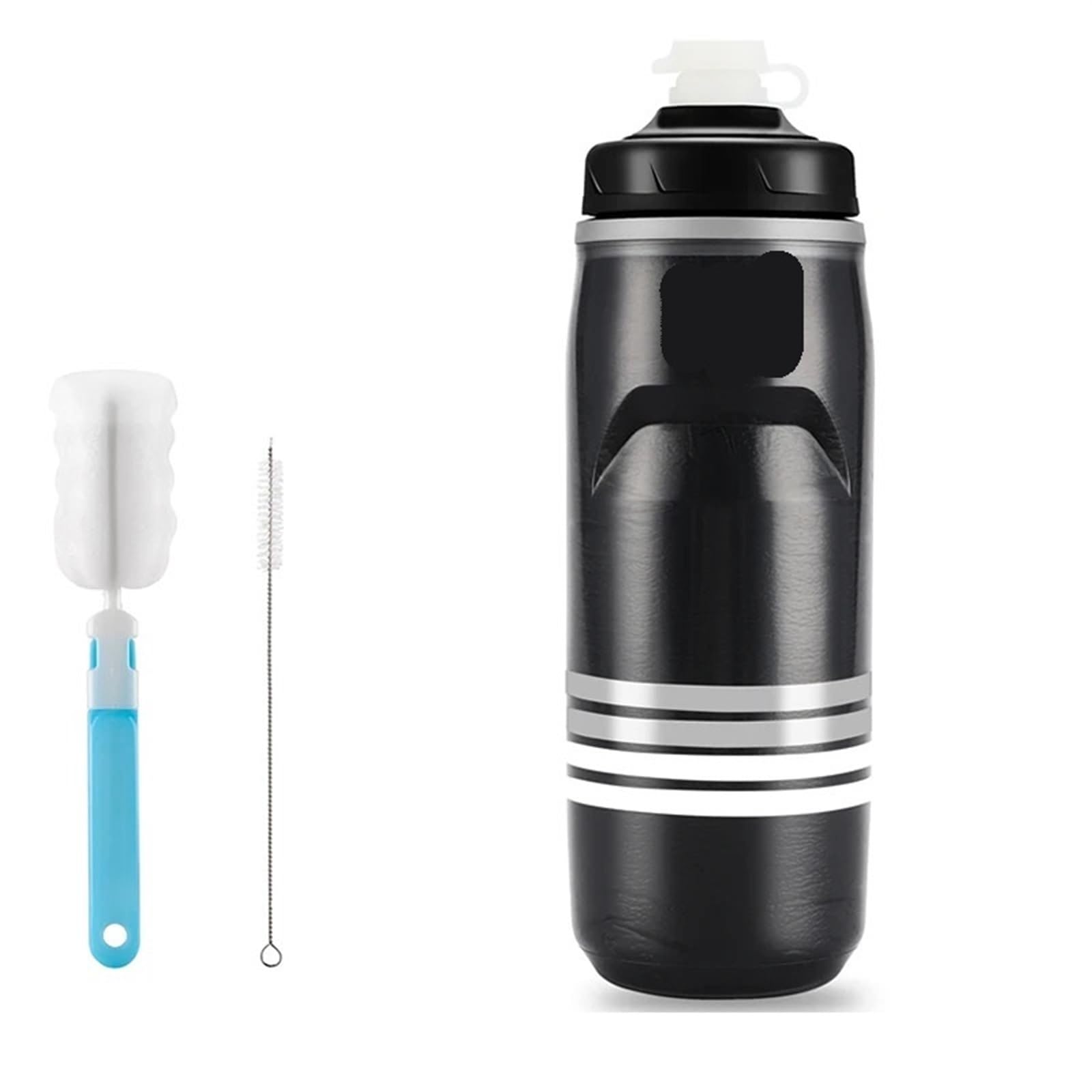 QuxetlRyz Sports Water Bottle Insulated Bicycle Water Bottle 620ml Heat/Cold Preservation Cycling Sports Running Fitness(Black Set)
