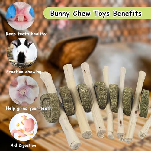 Image of Natural Sweet Bamboo Grass Cake for Grinding Teeth,Rabbit Chew Toys Snack Hanging Guinea Pig Cake Toys String for Bunny,Chinchilla,Guinea Pigs,Squirrel,Gerbil (4PCS)