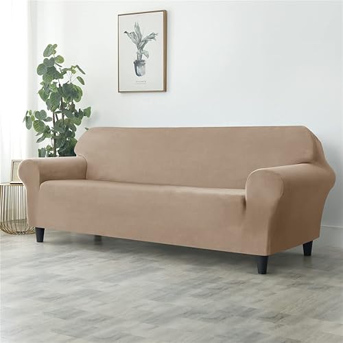 Vista 36 de Funda elástica para sofá de 3 cojines, 1 funda de terciopelo para sofá, fundas protectoras de muebles con parte inferior elástica, lavable a máquina