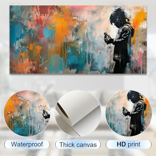 Póster de pared abstracto de Banksy en lienzo de 30x60 cm para decorar oficinas creativas 6