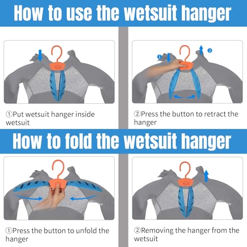 Justoop Foldable Wetsuit Hanger Fast Dry Folding Vented Hanger For Surfing And Scuba Diving Wet Suits High Load-Bearing Surfing Suit Rack,For Snorkeling & Swimming thumb #5