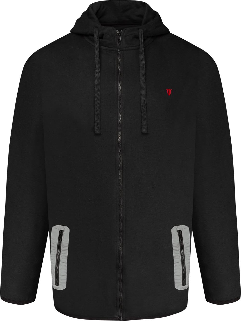 Uptheir Mens Tone Full Zip Through Hoodie - Black - 5XL
