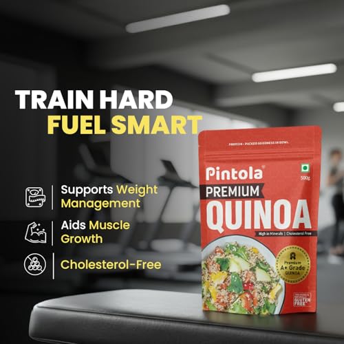 Image of Pintola Premium Quinoa 500g, Cereal for Breakfast, High in Protein & Dietry Fibre, Minerals, Cholesterol-Free, Gluten-Free Quinoa Seeds Diet Food for Weight Management (500g)
