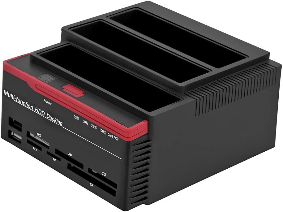 USB3.0 IDE HDD Docking Station, 2 Drives Read Simultaneously, Offline Clone, 2 USB2.0 Interfaces (US Plug)