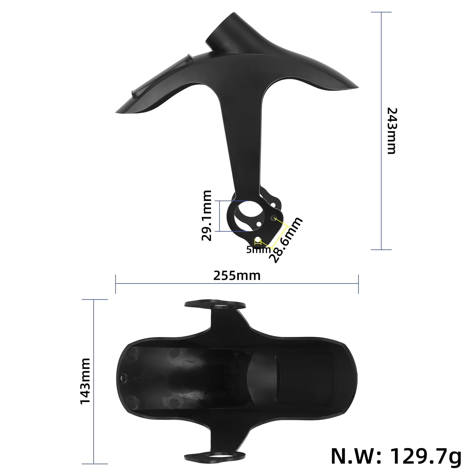 Garde-boue arrière pour trottinette électrique Xiaomi 6 | Accessoires de rechange avec feu arrière, support anti-éclaboussures, feu arrière LED