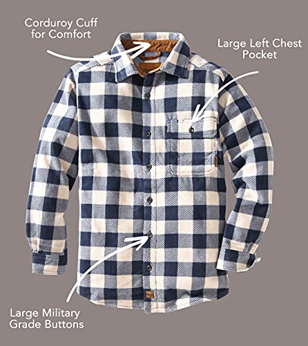 Venado Mens Plaid Shirts for Men - Heavyweight Buffalo Plaid Fleece Shirt - Soft4