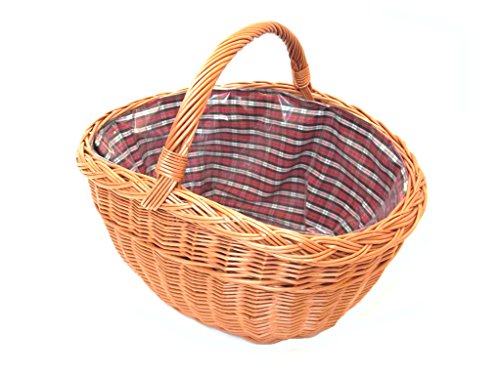 Einkaufskorb aus gesottener Weide mit Futter Cover
