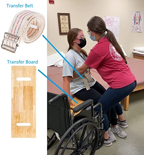 Cow&Cow 24" Wooden Transfer Board And 60" Transfer Belt Kit For Patient, Senior And Handicap Move Assist And Slide Transfers (24Inch) #TOP3