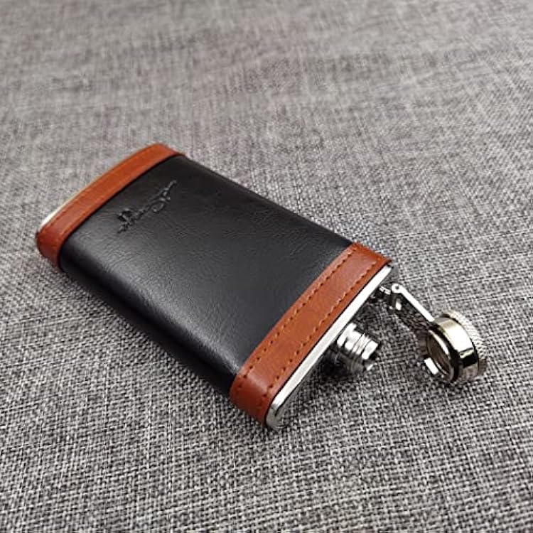 4oz Leather Wrapped Hip Flask-YM157