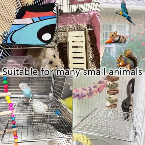 Image of Parrot Perch Platform, Stainless Steel Bird cage Stand, Bird cage Accessories, Suitable for Birds, Parrots, Macaws, Budgies, Parakeets, Hamsters and Other Small Animals (Large, 7 * 11in)