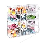 Ikee Design Mountable 12 Compartments Display Case Cabinet Stand with Mirrored Back - Display Shelves for Collectibles