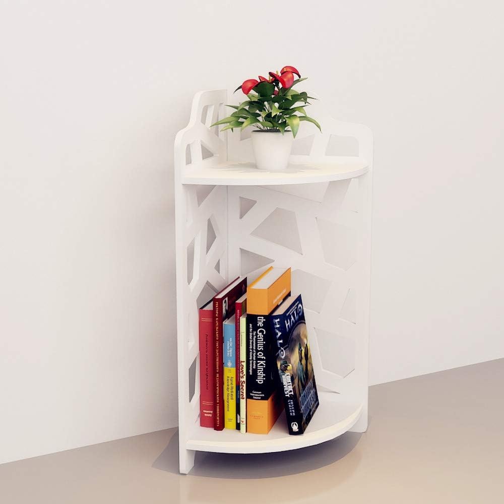 High Density Wooden-Plastic Plate Room Corner Bookshelf and Commodity Shelf White