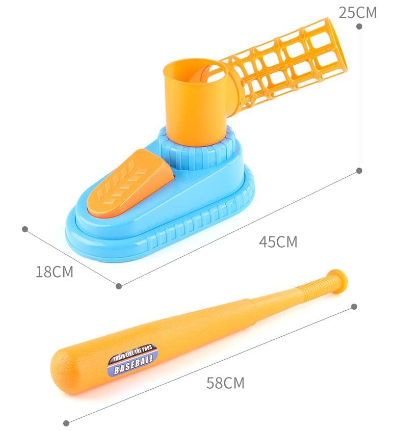 LXAGMMT Sports Baseball Pitching Machine Baseball Launcher Game Sets Fielding Practice Machine for Kids Training Game Outdoor Toy - with 3 Baseballs