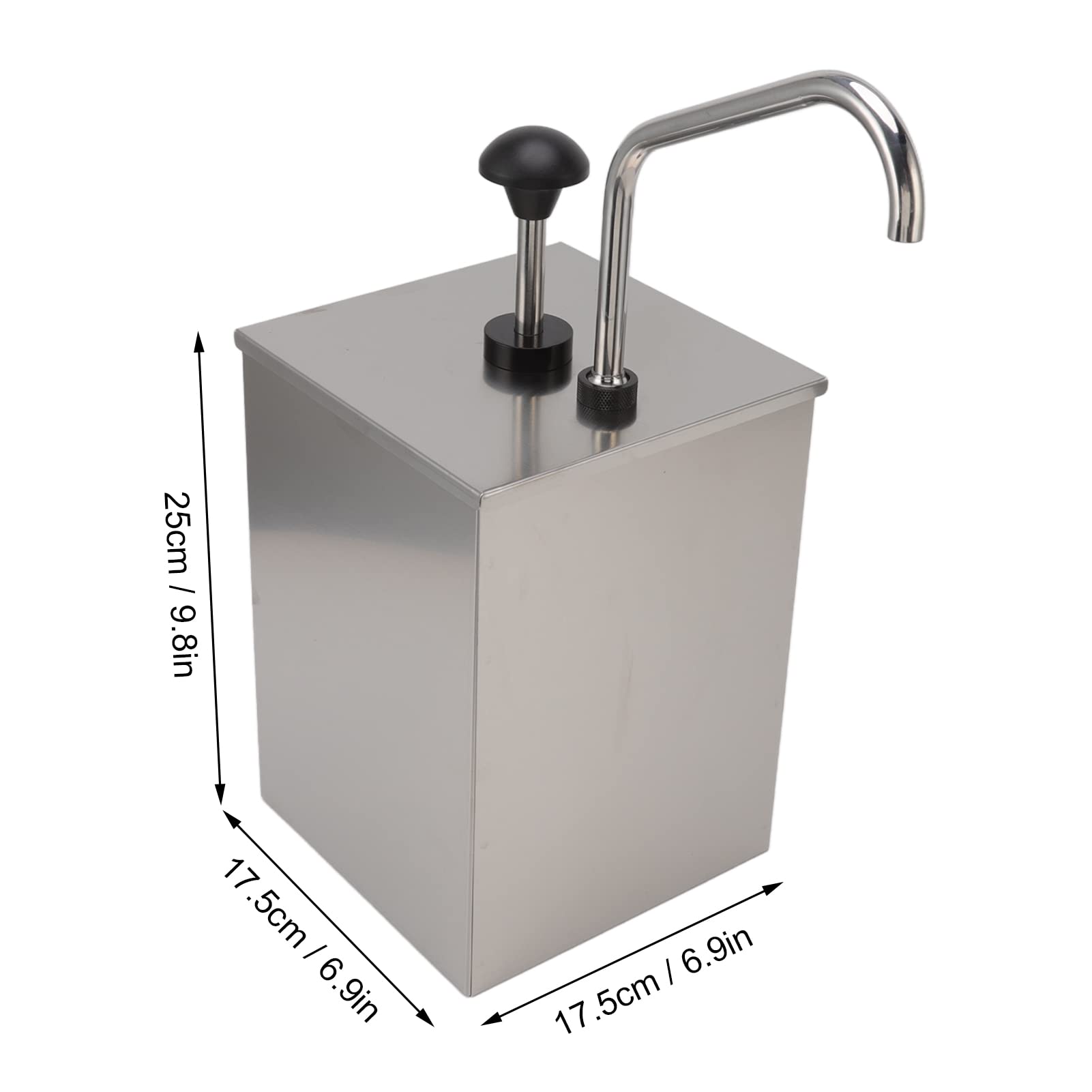 Aramox Dispenser per Pompa per di Soia Dispenser per Pompa per Sciroppo in Acciaio Inossidabile Pressa Manuale a Testa Singola da 4 Litri Barattolo Staccabile per Ristoranti, caffè, Snack Bar e