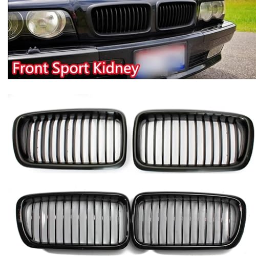 Grille de Calandre BMW E38 Série 7 Noir Mat - Finition Simple Latte Premium - 2