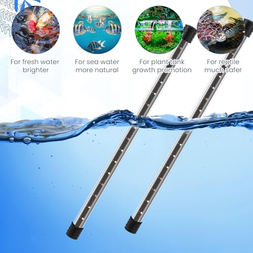 Image of Sieral Aquarium Lids Polycarbonate Canopy with LED Light 23.07 x 11.69 x 0.12 Inch for 15 /20H /55 Gallon Without Center Brace Aquariums Cover Fish Tank Lid with a Hook Knife, Black
