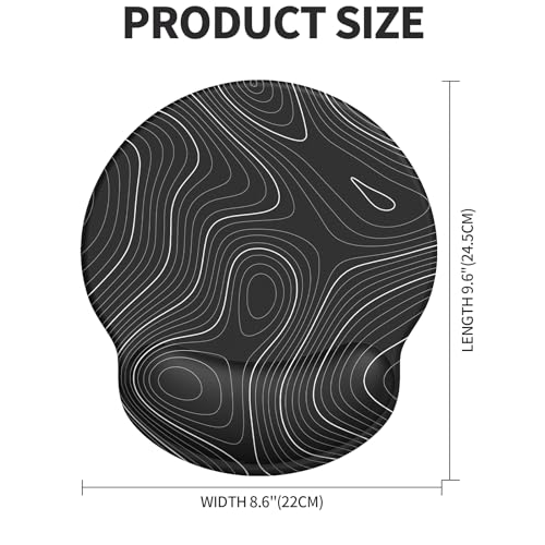 Image of eulps Mouse Pad with Wrist Rest, Comfortable Computer Mousepad with Gel Wrist Support Smooth Surface and Non-Slip PU Base for Pain Relief, Laptop, Office & Home (Black Line)