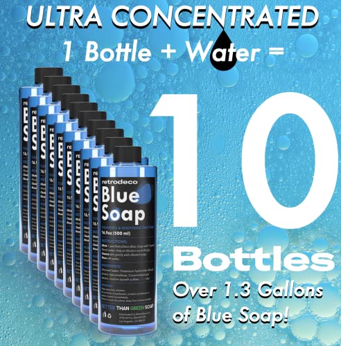 RetroDeco Ultra Concentrated 16.9oz Tincture of Blue Tattoo Soap USP: Makes 1.3 Gallons of Blue Soap with XL 16.9oz Squeeze Bottle For Skin and Piercings, Better Than Green Soap - Thumbnail 4