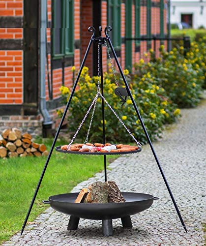 Set - Schwenkgrill 1,80m mit Kurbel incl. Ø60cm Grillrost und Ø70cm Feuerschale 311