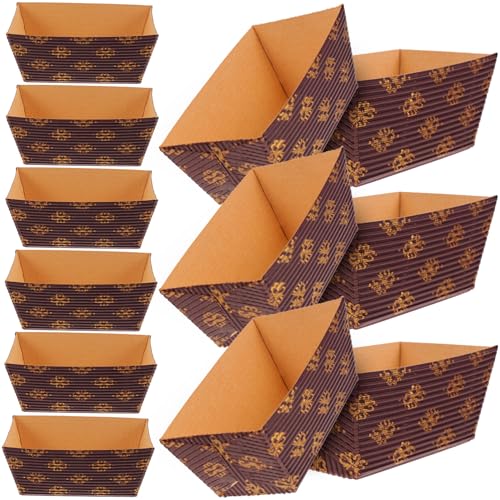 DECOMELODY 25 pièces Lot de Moules à Rectangulaires Papier Kraft Résistants Haute Température Caissettes Jetables pour Gâteaux Brioche et Pâtisserie Usage Domestique et Professionnel