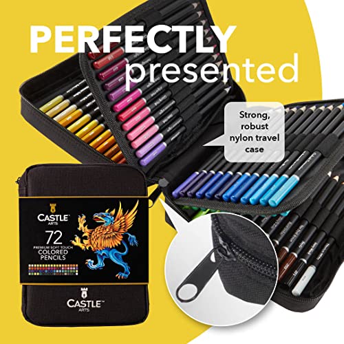 Castle Art Supplies CAS-72CPZ 72 Colored Pencils Zipper-Case Set thumb #1