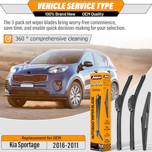 Image of AUTOBOO Windshield Wiper Blade Replacement for Kia Sportage 2011-2016