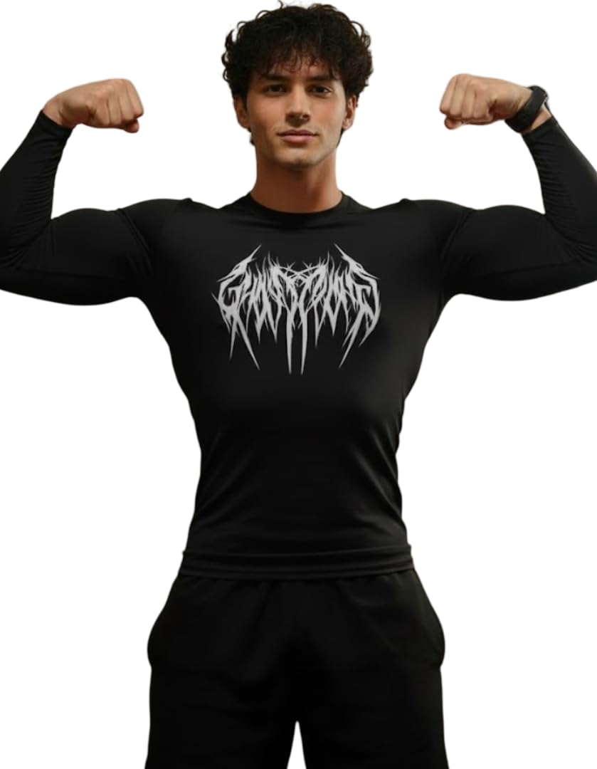 Men Polyster Lycra Printed Full Sleeves Compression T-Shirt for Gym
