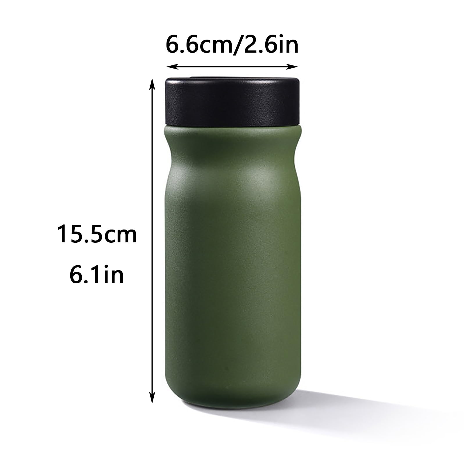 320ml / 11oz, Thermobecher Klein, Kaffe Becher, Hält Warm und Kalt, Handliches Taschenformat, Ideal für Unterwegs(Green)