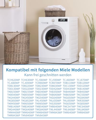 4 Stück Filter für Miele T1 Serie Wärmepumpentrockner, Schwammfilter Filtermatte für 9164761 Miele T1 Trockner, Fein/Grob 207 x 157 x 30mm Wäschetrockner Sockelfilter, Filter für Miele T1 Ersatzteil
