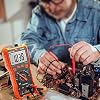 Digital Multimeter, 6000 Counts Auto-Ranging Voltage Tester Meter with Ohm Volt Amp Capacitance Temperature Frequency Diode Backlit LCD and Flashlight