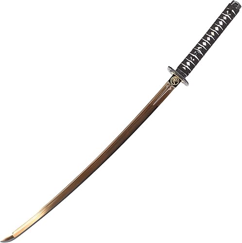 Miniatura 4 de Samurai Espada Katana 1095 de acero de alto carbono con patrón de hoja dorada