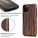 TENDLIN Compatible with iPhone 11 Pro Max Case Wood Grain Outside Design TPU Hybrid Case (Wood & Leather)