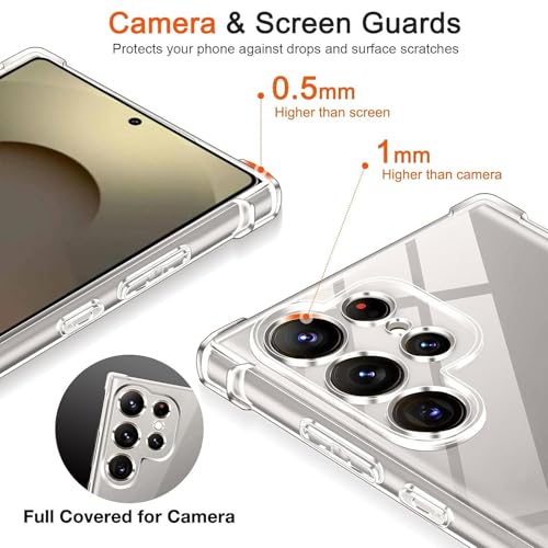Image of BOXXO Flexible Back Cover for Samsung Galaxy S25 Ultra 5G | Back Cover Transparent Clear Shockproof Case Four Corner Protection | Slim Protective Mobile Phone Cover for Samsung S25 Ultra 5G