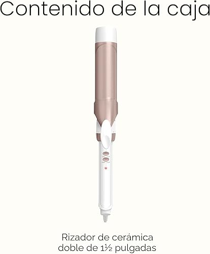 Miniatura 10 de Conair Rizador de cerámica doble de 1 ½ pulgadas, barril de 1 ½ pulgadas que crea ondas y rizos suaves, rizador de pelo para uso en cabello medio