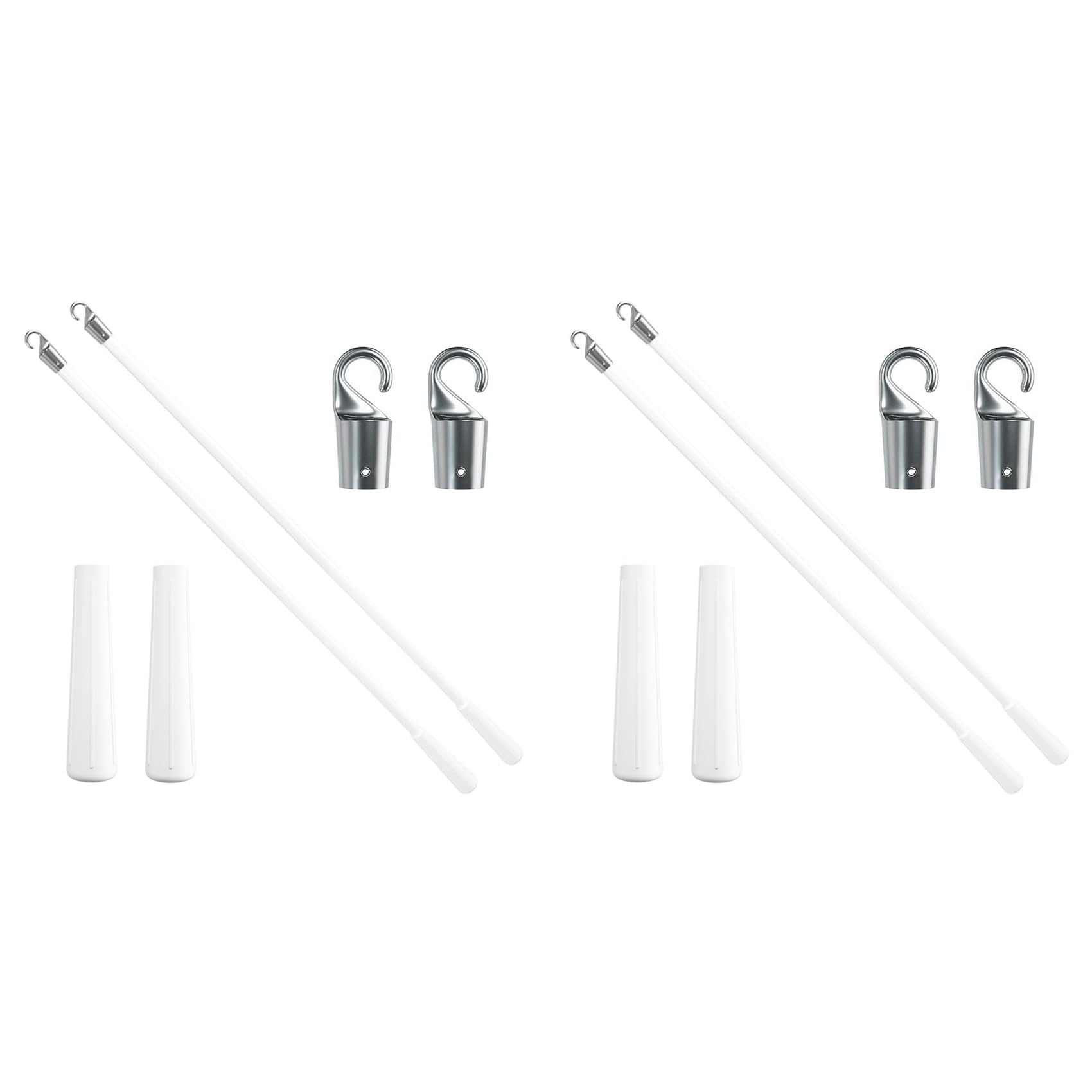 Hndhbfgrt 4 Pcs 17 Inch Blind Wand, Vertical Blinds Replacement Parts with Hook and Grip, Fiberglass Blind Tilt Wand, for Window