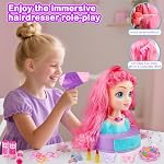 4-in-1 Doll Head for Hair Styling Kids-9Inch,41pcs Hair Salon Toys Makeup Kit Princess Accessories Pretend Play Toys Birthday Gifts for 3-8 Year Old Girls