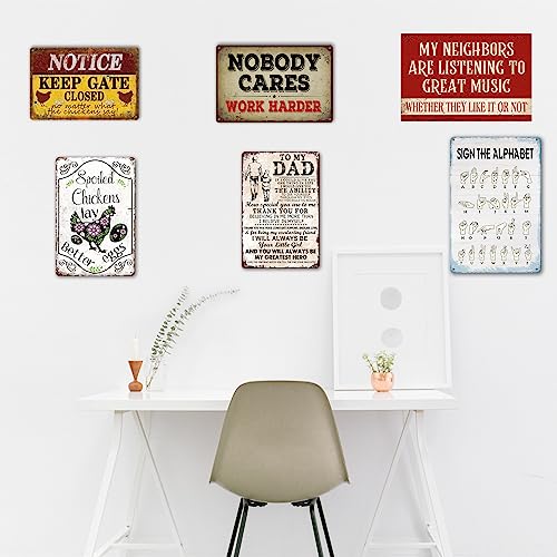 Masleo NOBODY CARES WORK Harder Gym Tin Sign Wall Art Metal Gym Decor Boxing Poster Funny Garage Gym Decor Motivational Posters thumb #4