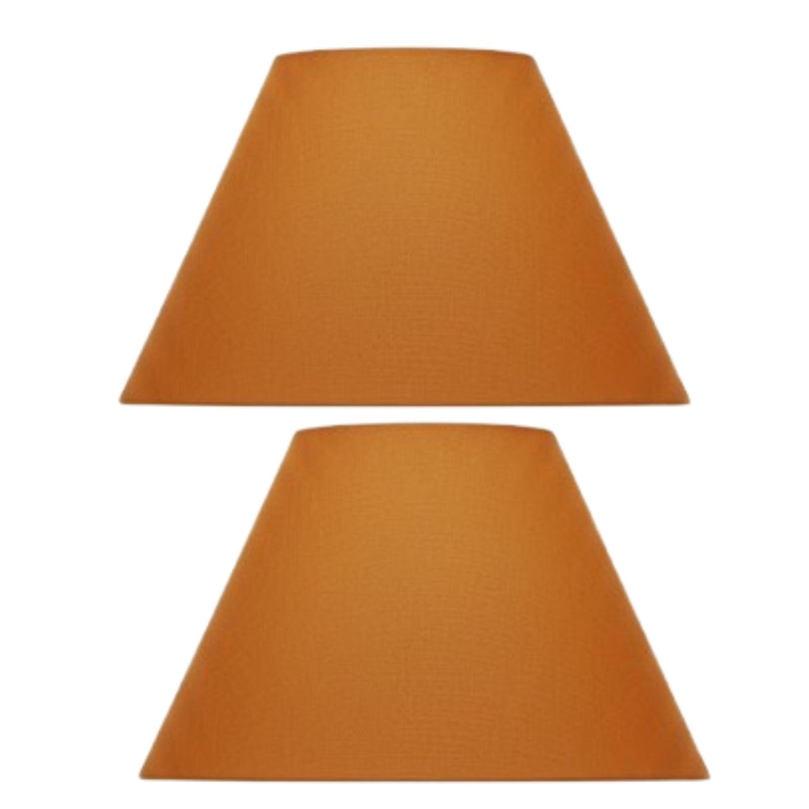 NOUVO Coolie Fabric Lamp Shade- 12 Inch Reversible Gimbal & Shade Reducing Ring Lamp Shades for Table Lamps & Ceiling Light Shade, Cotton Light Shade for Living Room, Bedroom Lamp Use, (Amber, 2pcs) โ image 1