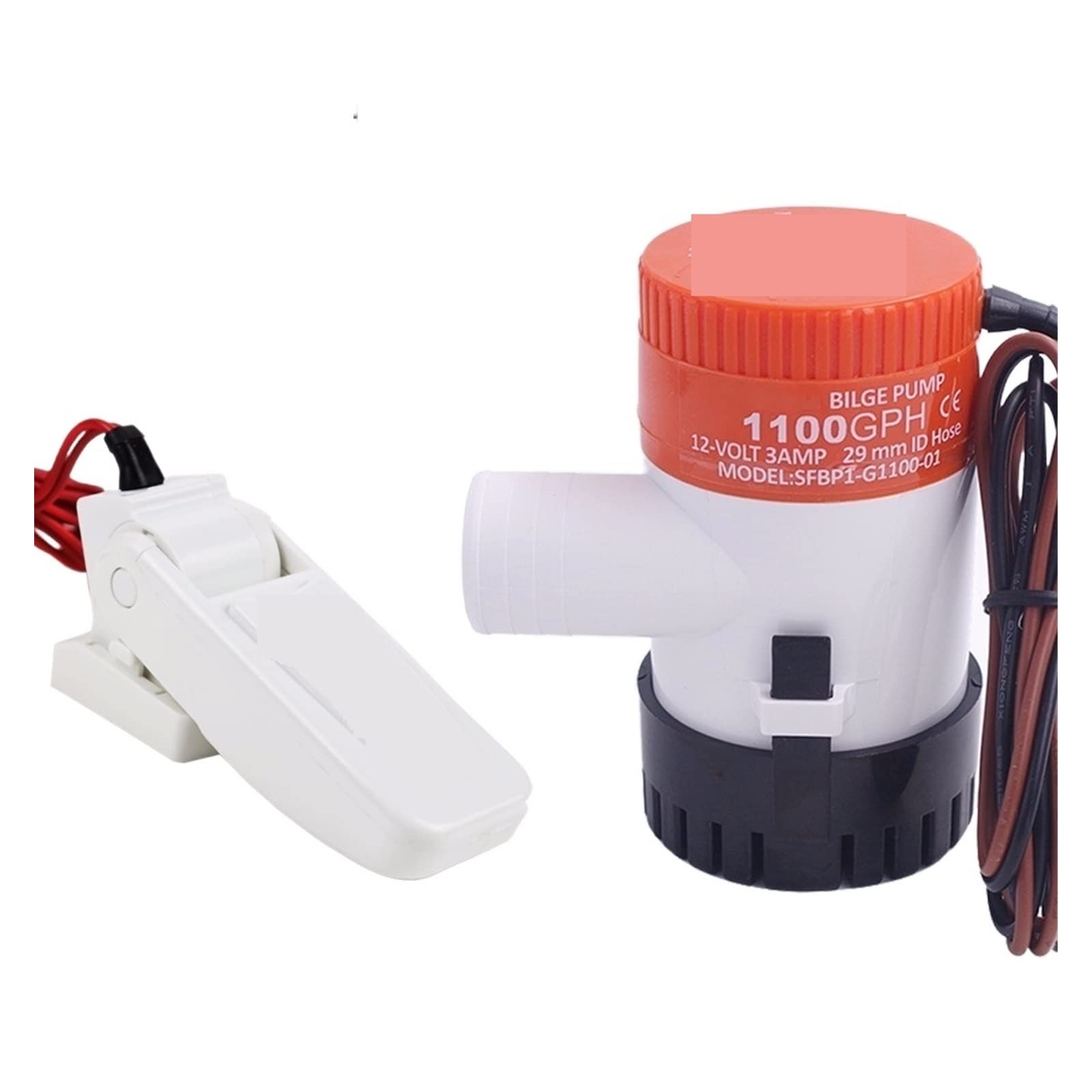 Elektrische Miniboot-Lenzwasserpumpe mit Schwimmerschalter Kajakregel 12V24V(500 12V)