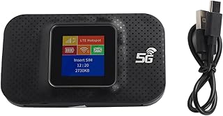 4G Portable WiFi Color Screen Mobile WiFi Hotspot Router with Micro SIM Card Slot for Phone Tablet Laptop Outdoor Travelers (Black)