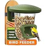 Outdoor Small Bird Feeder for Fences, Trees, Balcony and Walls - PerchPod Seed Birdfeeder, No Mess Wild Bird Feeders for Outside