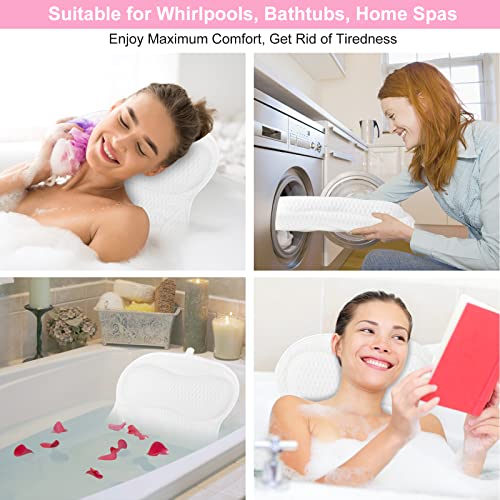 Almohada-de-Bano-Almohada-de-Bano-con-6-Ventosas-AntideslizantesPuede-soportar-la-Cabezael-Cuellola-Espaldapara-SPA-en-Casa-Banera-de-Hidromasaje