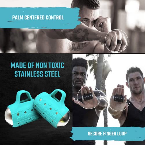 Image of Egg Weights Cardio Max 3.0 lbs. Stainless Steel Hand Weights Dumbbell Set with Anti-Slip Silicone Finger Loop for Workout, Fitness, Training for Men and Women - 2 Eggs, 1.5 lbs each + Free E-Book Workout Guide
