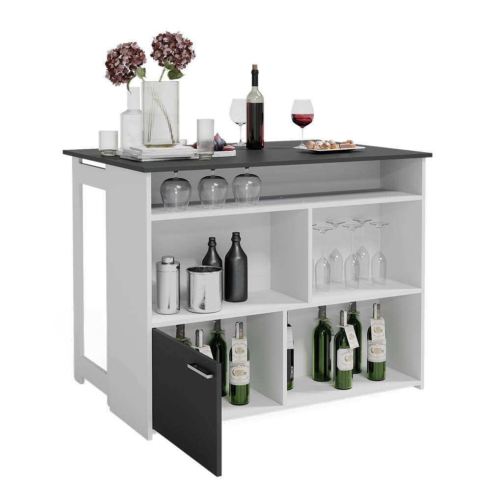 Vicco Tavolo bar alto Dominic, Antracite/bianco, 116 x 37 cm