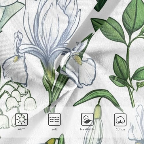 Cotton Girls Underwear Toddler White Lilies Flowers Panties for Girl Durable Kids Undies Briefs 2t3