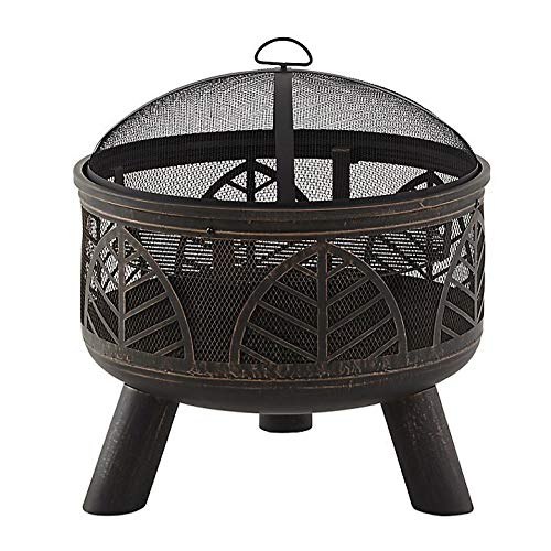 Large Steel La Hacienda Alexis Log Burner/Fire Pit with BBQ Grill Set